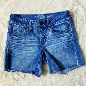 American Eagle midi jean shorts